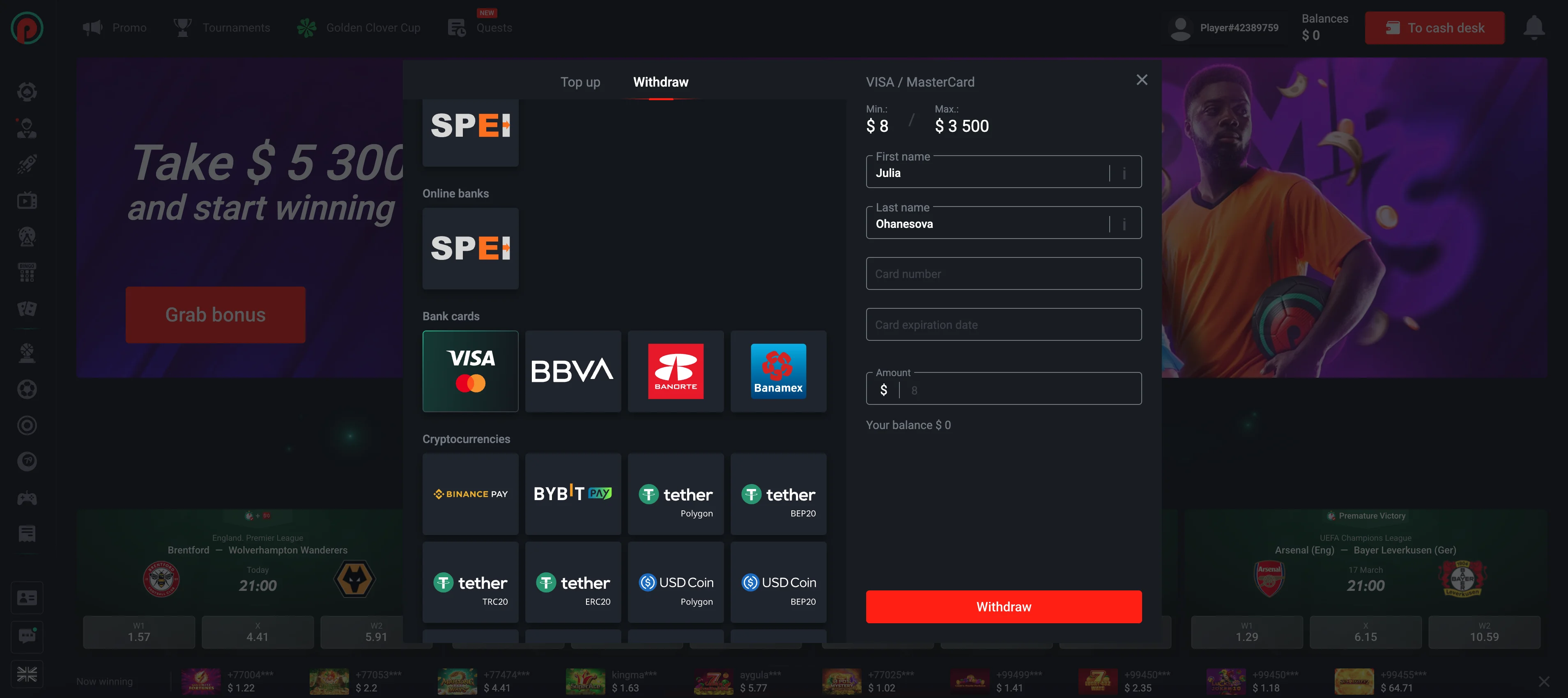 Pin Up payment methods Nigeria
