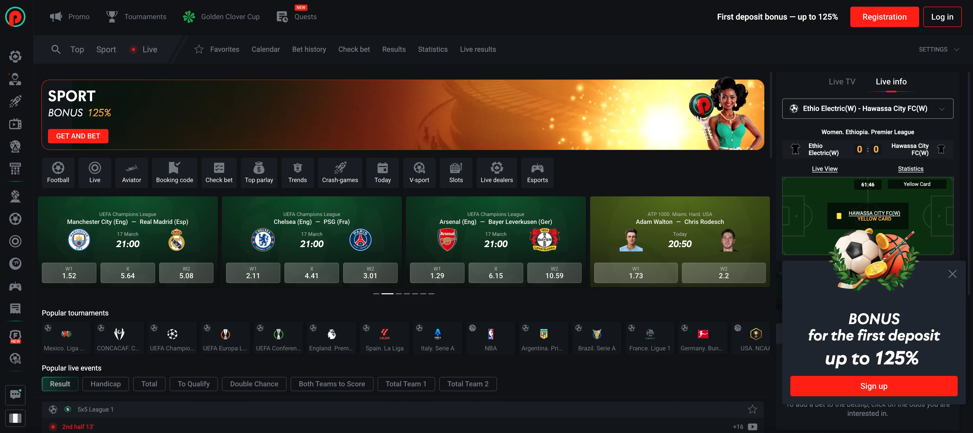 Pin Up sports betting Nigeria